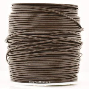 1.5mm Dark Brown Leather Cord - Round