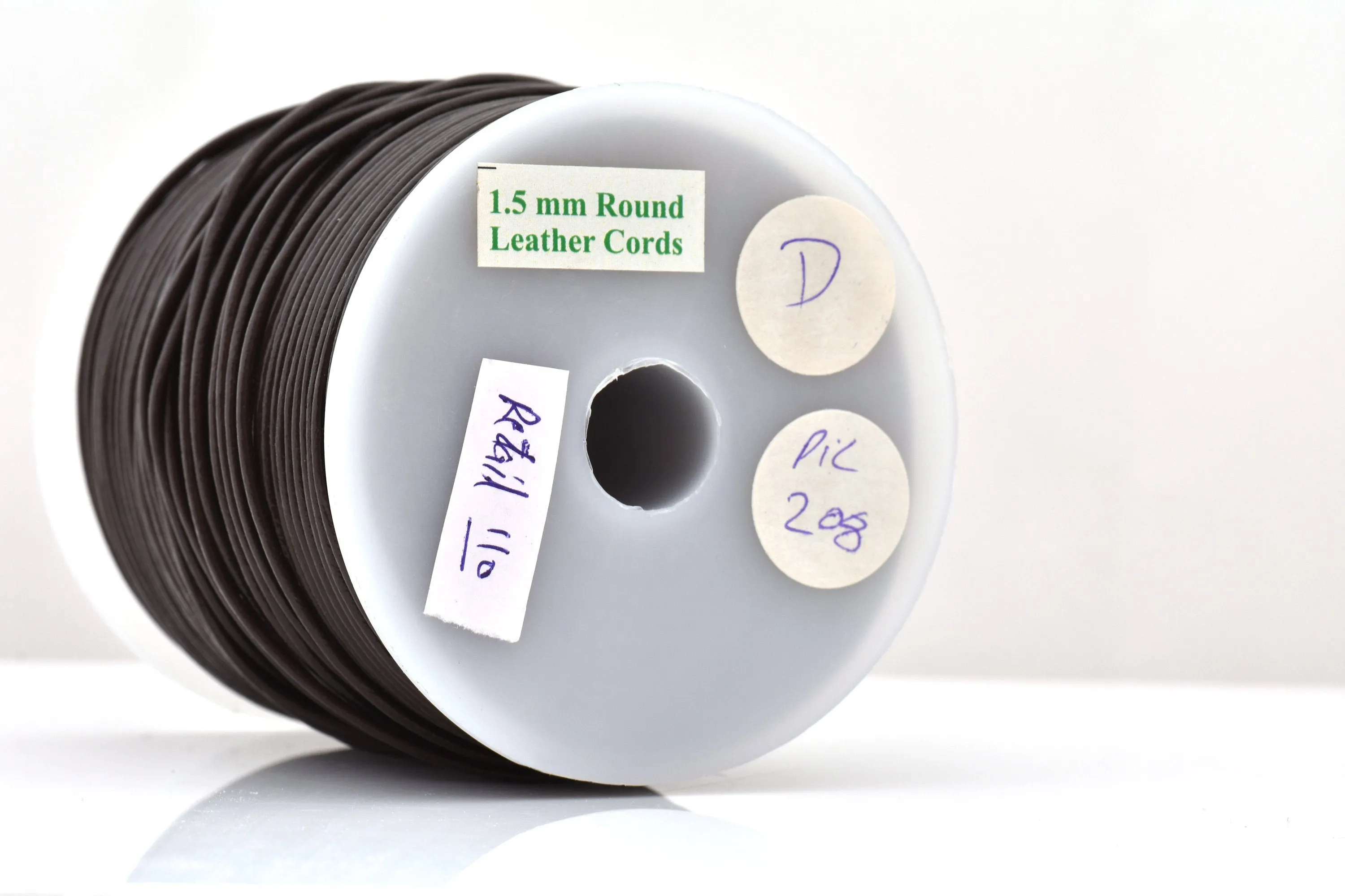 1.5mm Dark Brown Leather Cord - Round