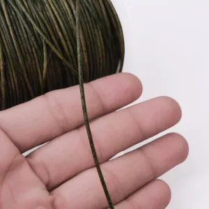 1.5mm Leather Cord - Emerald Vintage Green - Round