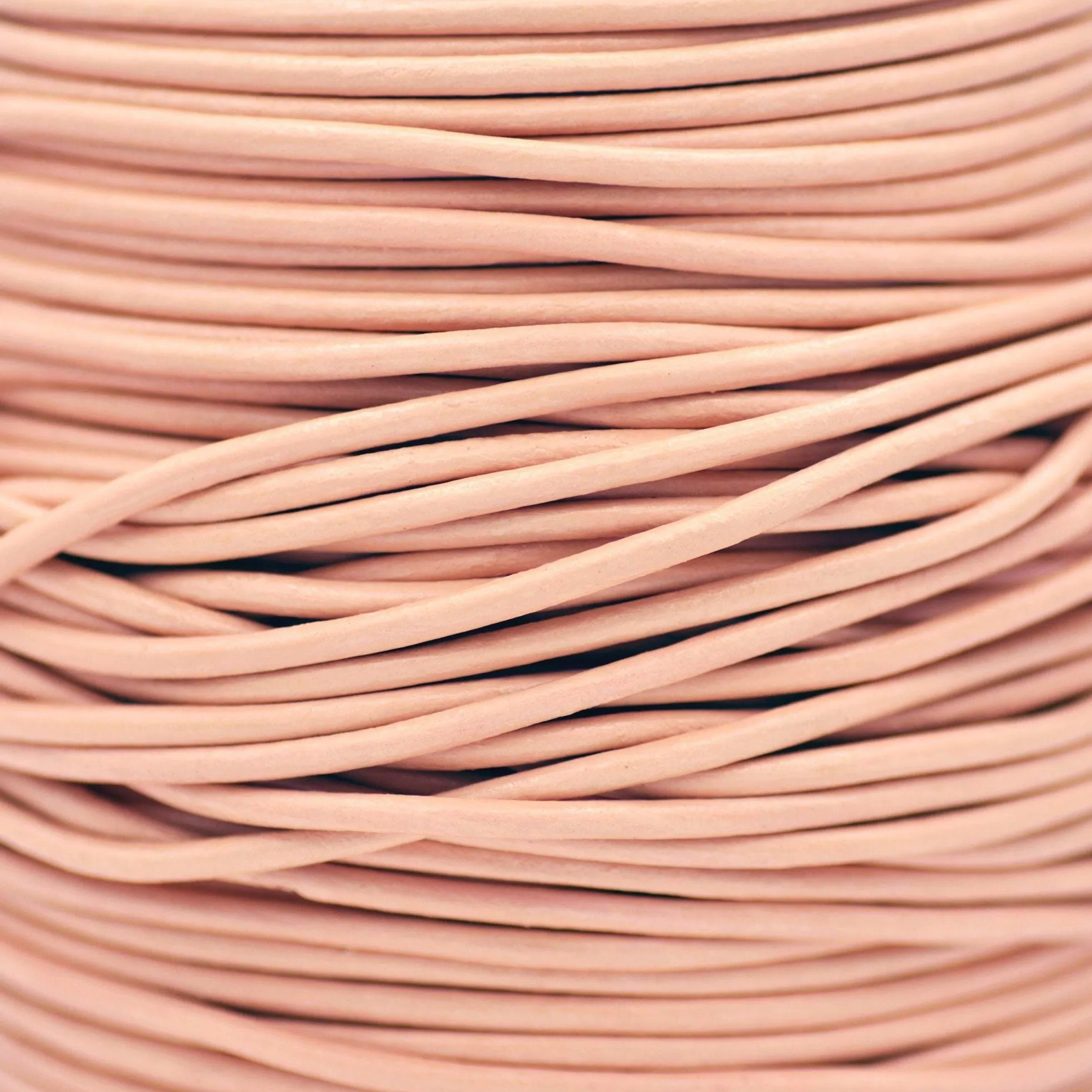 1.5mm Leather Cord - Peach Color - Round