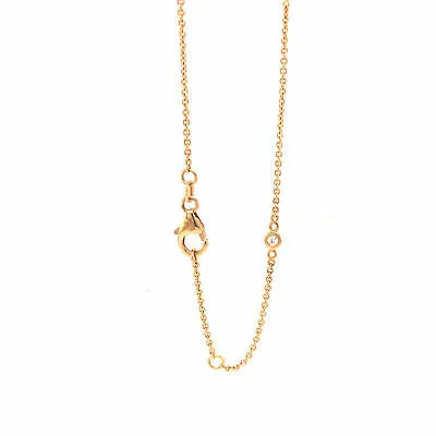 18K Diamond Pave Heart Pendant Diamond By The Yard Chain Yellow Gold