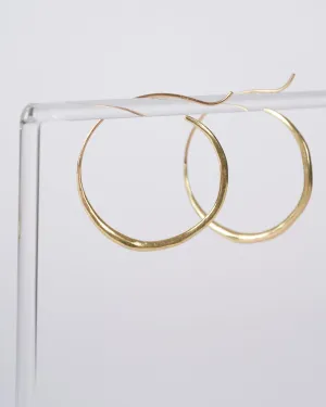 18k spiral hoop earrings - gold