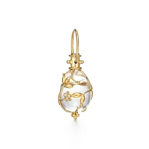 18K Vine Amulet with oval rock crystal and diamond