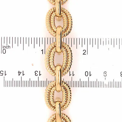 18K Yellow Gold Italian Oval Braided Link Bracelet