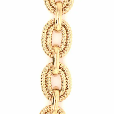 18K Yellow Gold Italian Oval Braided Link Bracelet