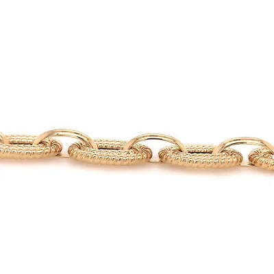 18K Yellow Gold Italian Oval Braided Link Bracelet