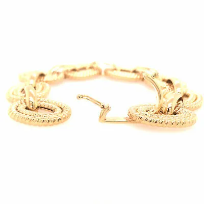 18K Yellow Gold Italian Oval Braided Link Bracelet