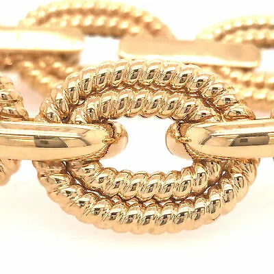 18K Yellow Gold Italian Oval Braided Link Bracelet