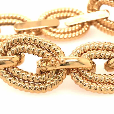 18K Yellow Gold Italian Oval Braided Link Bracelet