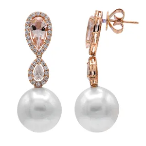 18KR/3.4G 2PEAR-0.37CT 2MORG-1.88CT 64RD-0.69CT 13-14mm S.Sea