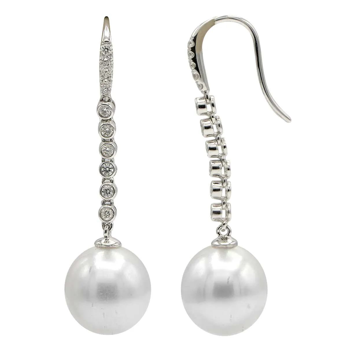 18KW_2.3G Earrings 22D-0.35ct  S.Sea 12-13mm