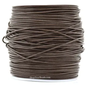 1mm Dark Brown Leather Cord - Round - Premium Quality - Indian Leather - Wrap Bracelet Making Findings - Lead Free - Necklace Making
