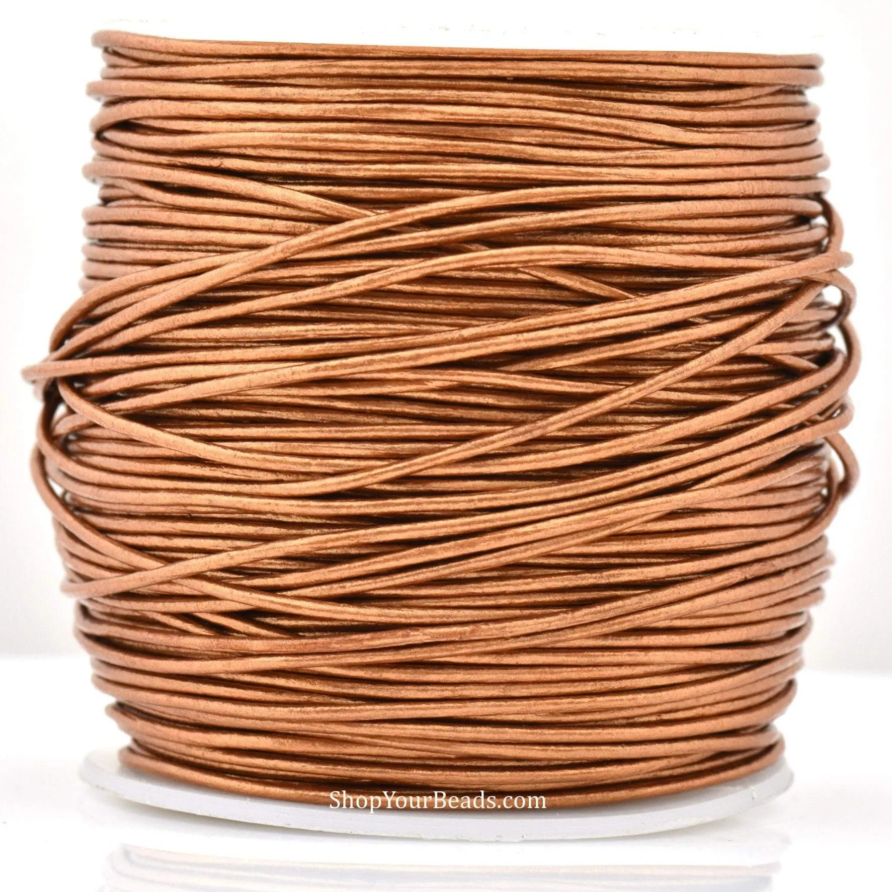 1mm Metallic Copper Leather Cord - Round - Premium Quality - Indian Leather - Wrap Bracelet Making Findings - Lead Free - Necklace Making