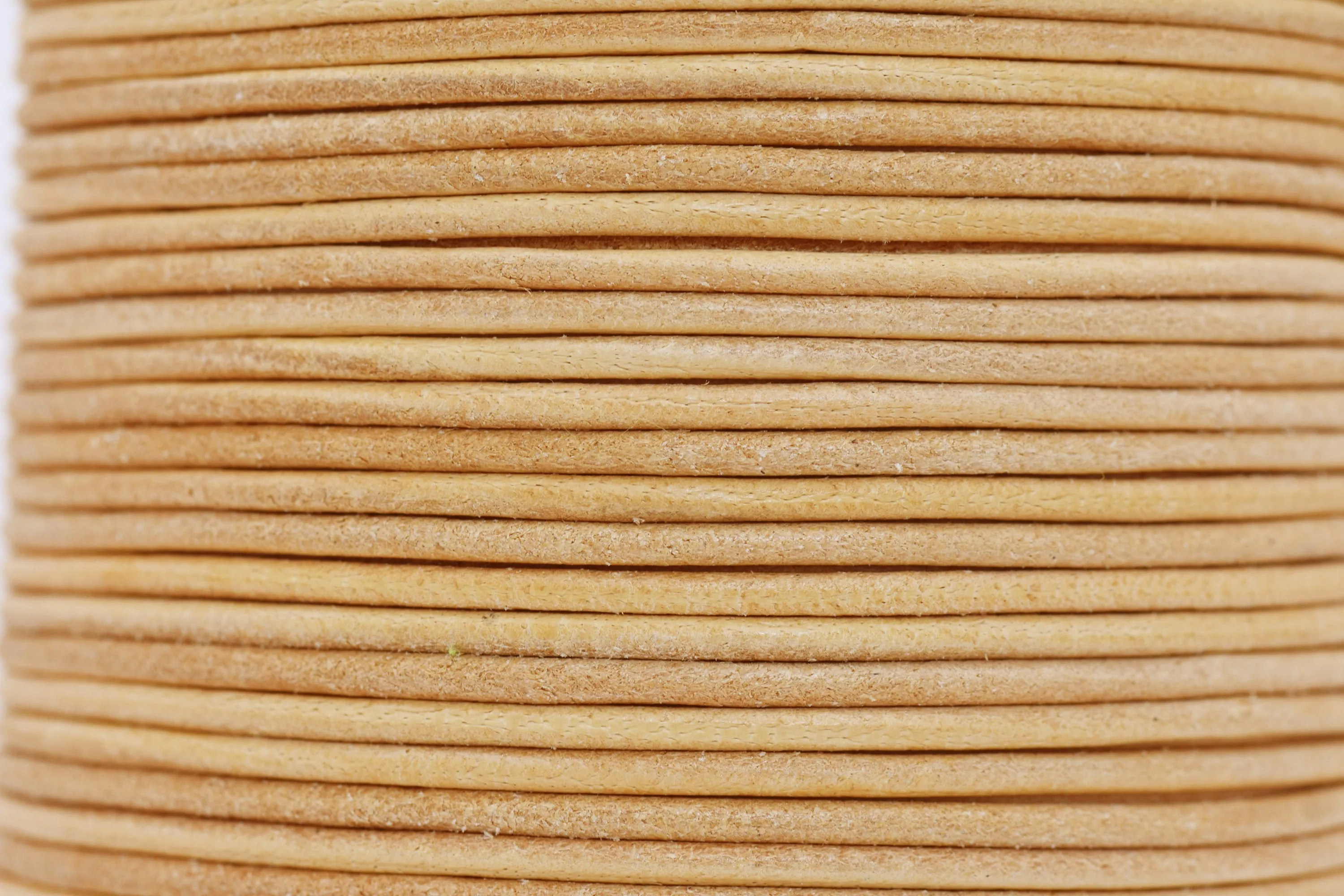 1mm Natural Beige Color Leather Cord - Round - Premium Quality - Indian Leather - Wrap Bracelet Making Findings, Lead Free, Necklace Making