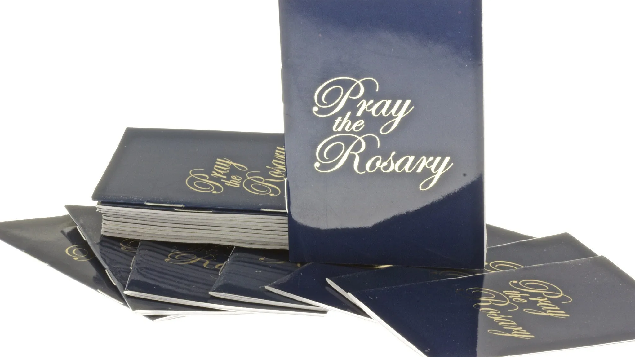20 Light Blue Cord Miraculous Medal Rosary Bracelets with Prayer Booklets