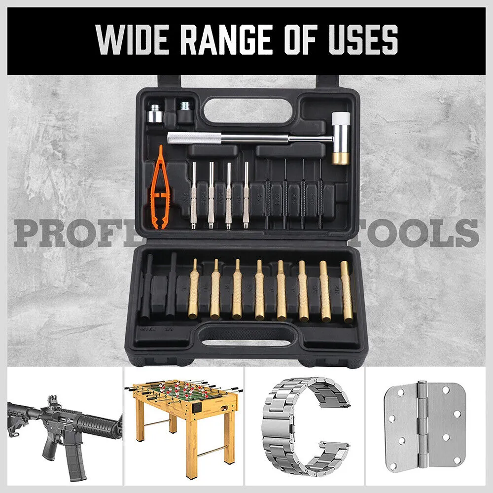 22Pc Hammer & Punch Set with Interchangeable Heads for Gunsmithing and Repairs