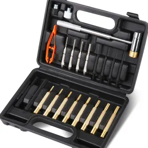 22Pc Hammer & Punch Set with Interchangeable Heads for Gunsmithing and Repairs