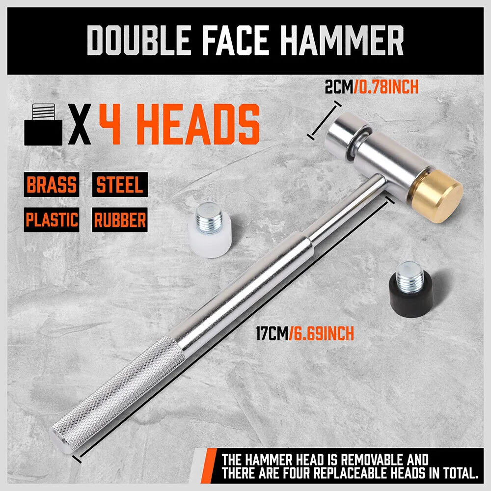 22Pc Hammer & Punch Set with Interchangeable Heads for Gunsmithing and Repairs