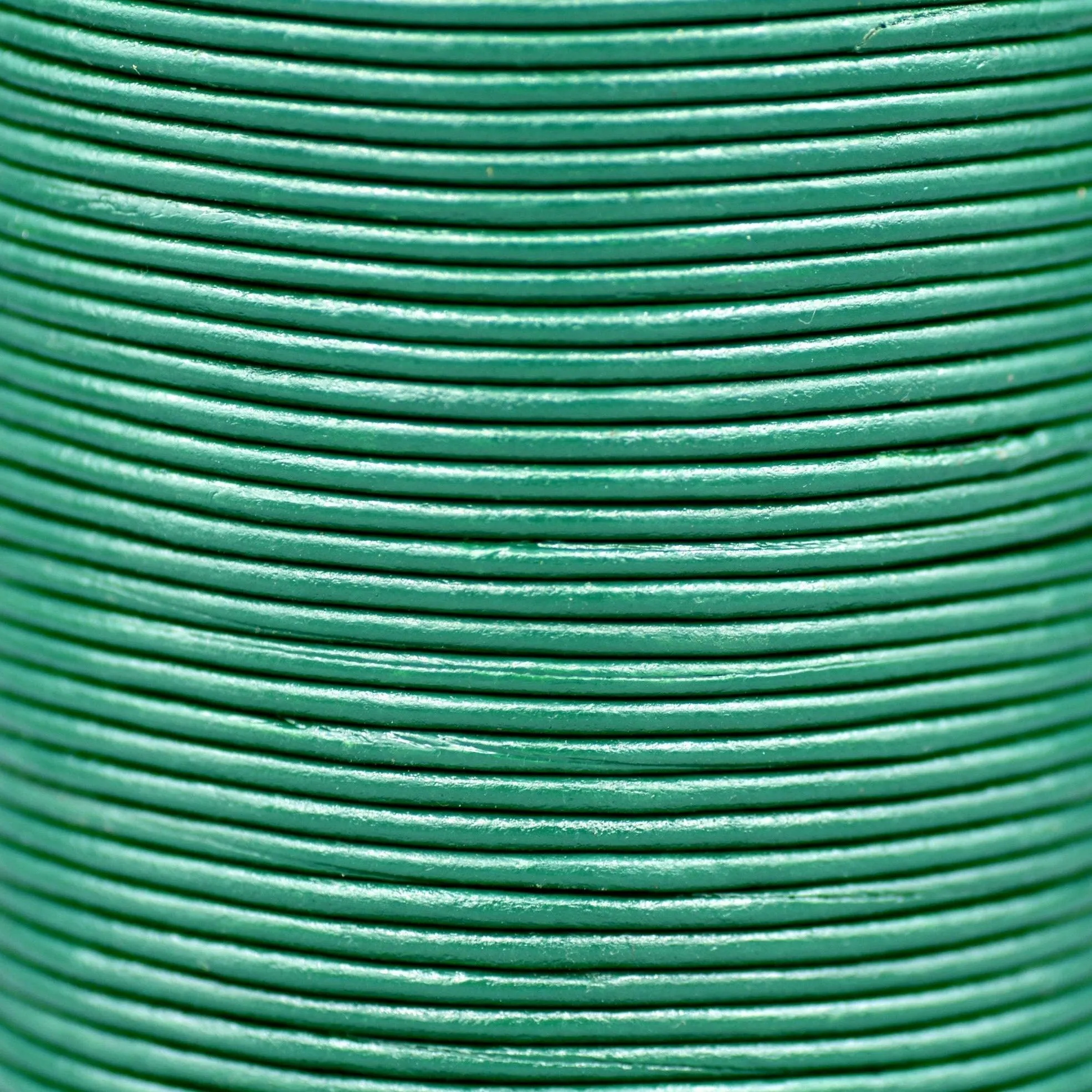 2mm Leather Cord - Emerald Green Color - Round - Indian Leather - Wrap Bracelet Making Findings