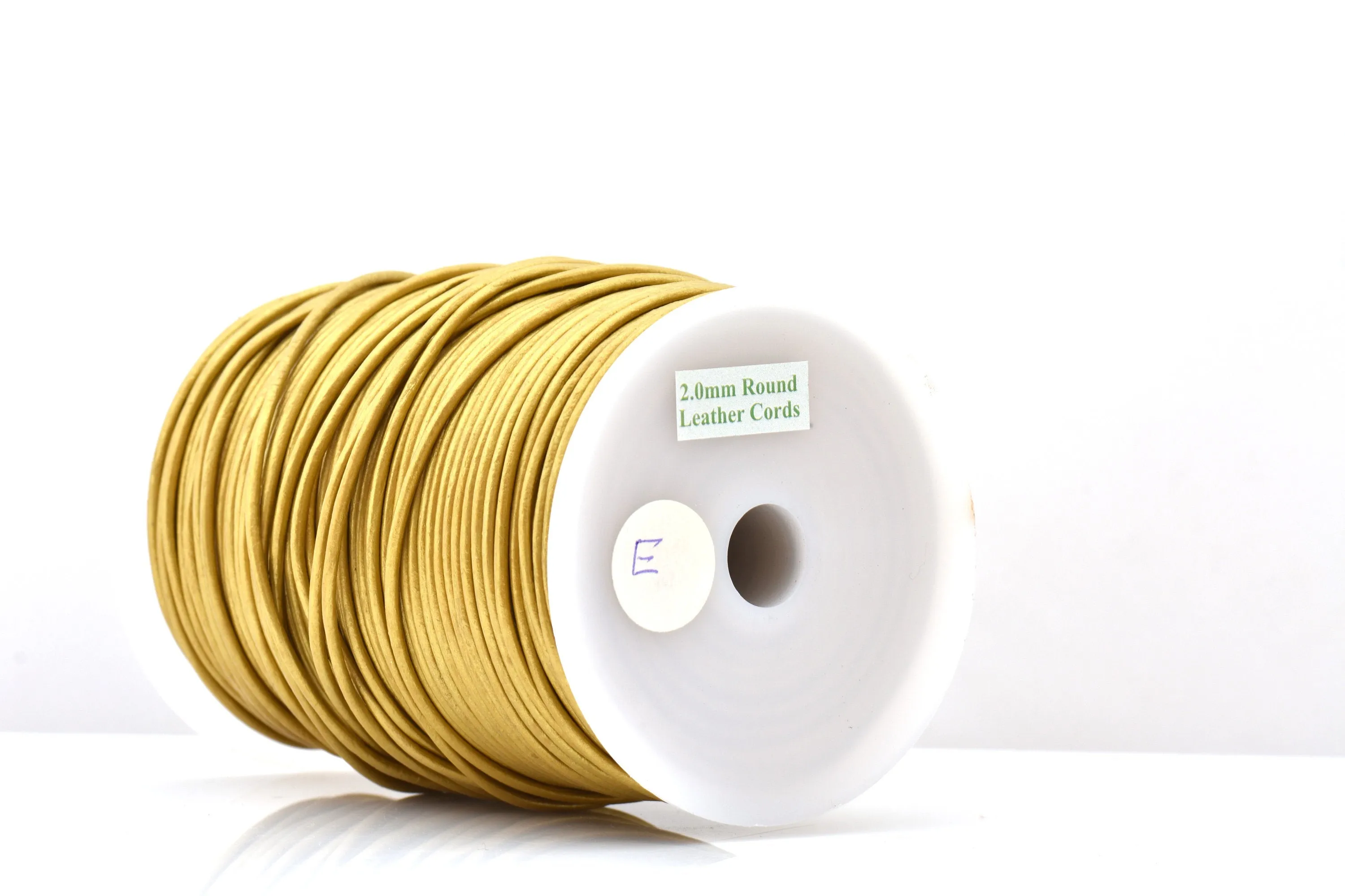 2mm Metallic Gold Leather Cord - Round - Premium Quality - Indian Leather - Wrap Bracelet Making Findings - Lead Free - Necklace Making