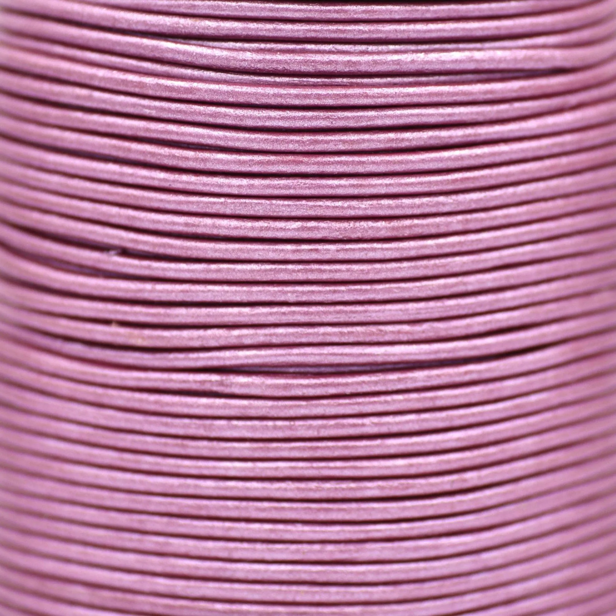 2mm Metallic Mauve Pink Purple Leather Cord - Round - Premium Quality - Indian Leather Jewelry - Wrap Bracelet Making Findings - Lead Free