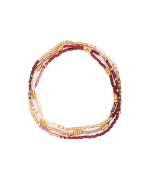 3 Miyuki Beaded Stretch Bracelets - Brown   Cream   Mustard