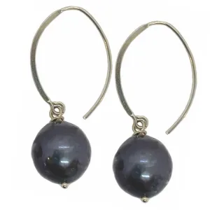 302-10-S | EDISON OPEN HOOP EARRING (BLACK ON SILVER)