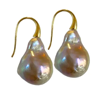 306-03-G  | WILD PEARL DROP EARRINGS (CHAMPAGNE ON GOLD)