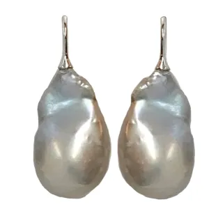 306-07-S | WILD PEARL DROP EARRINGS (GRAY ON SILVER)