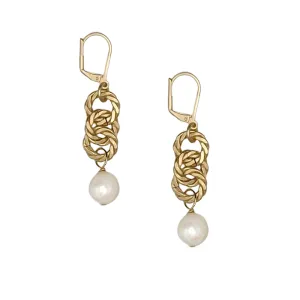 359-01-G | KARL CHAIN EARRINGS (WHITE ON GOLD)