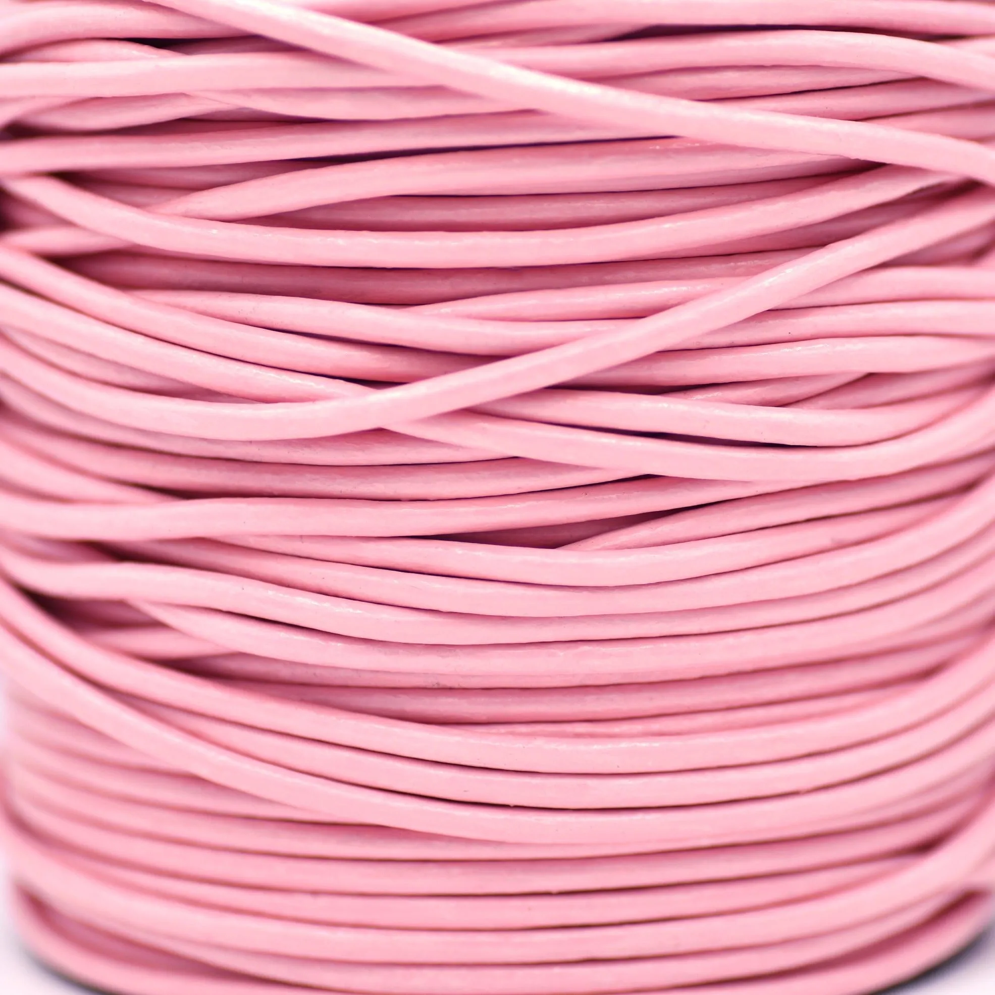 3mm Leather Cord - Baby Pink Color - Round - Indian Leather - Wrap Bracelet Making Findings