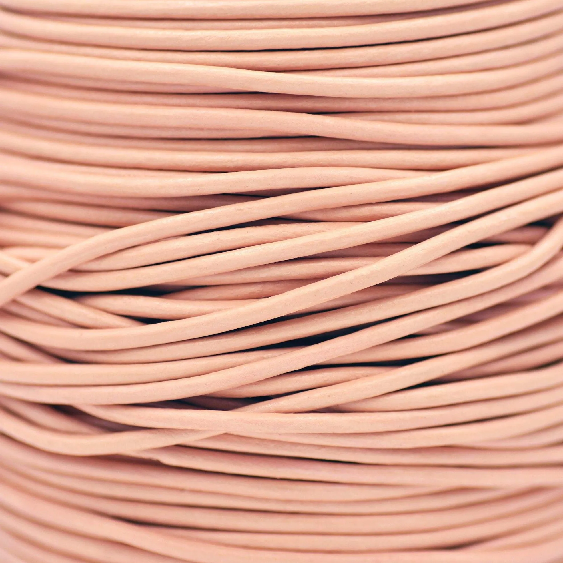 3mm Leather Cord - Peach Color - Round - Indian Leather - Wrap Bracelet Making Findings