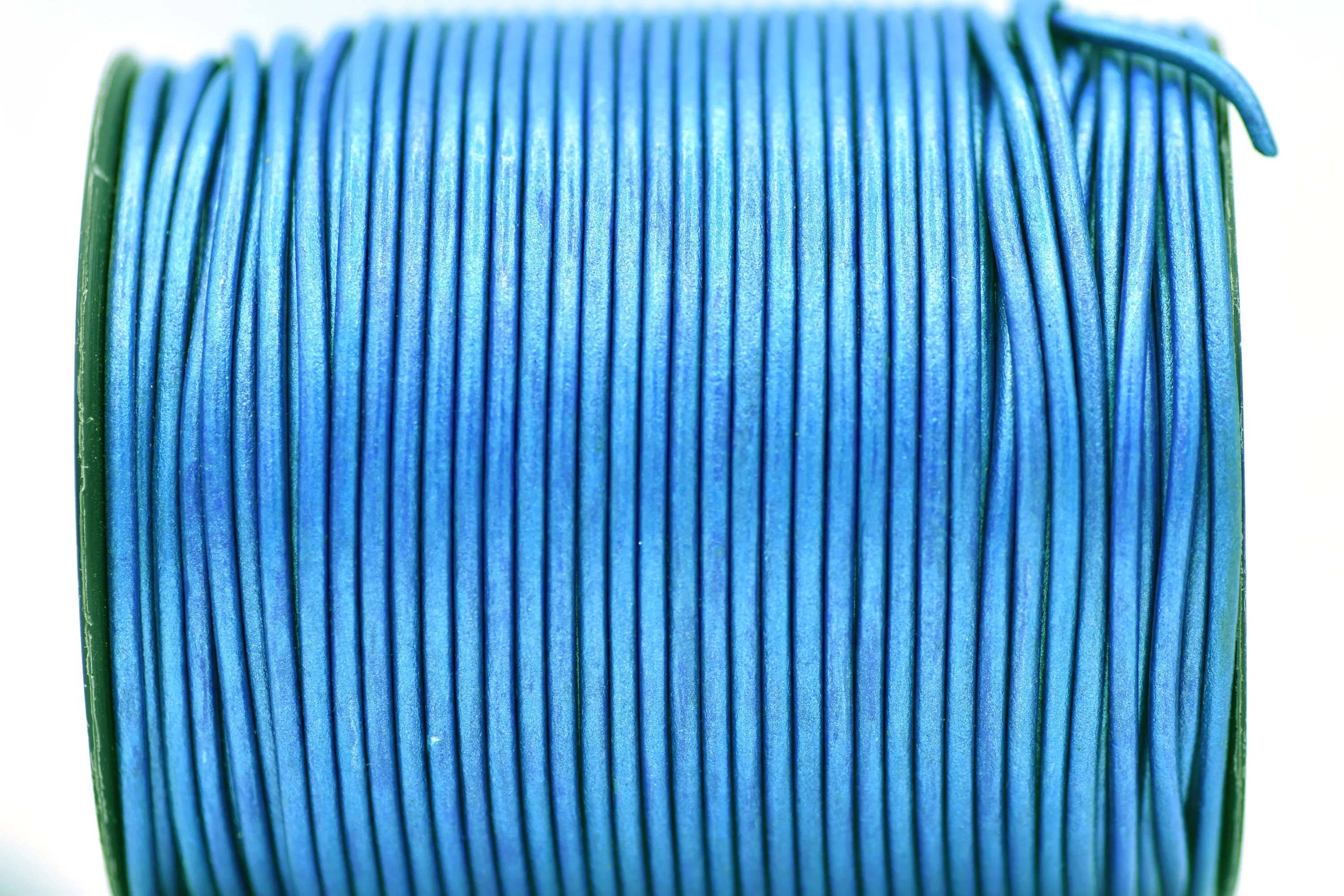 3mm Metallic Blue Leather Cord - Round - Premium Quality - Indian Leather - Wrap Bracelet Making Findings - Lead Free - Necklace Making