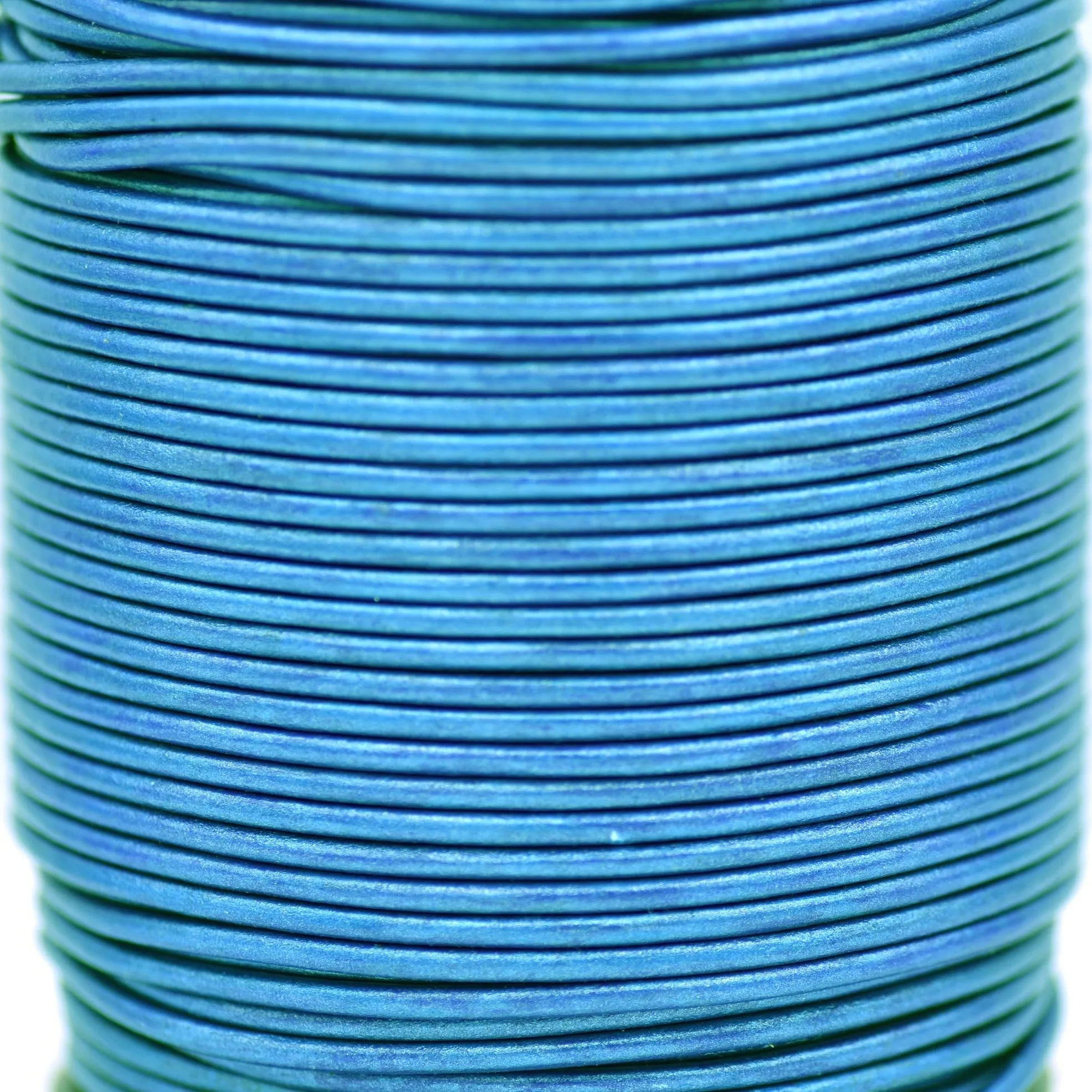 3mm Metallic Blue Leather Cord - Round - Premium Quality - Indian Leather - Wrap Bracelet Making Findings - Lead Free - Necklace Making