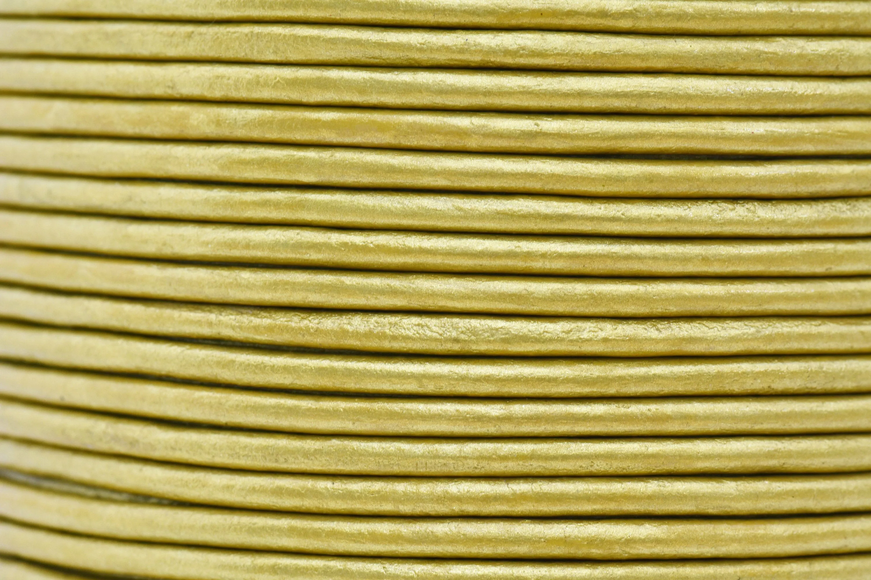 3mm Metallic Gold Leather Cord - Round - Premium Quality - Indian Leather - Wrap Bracelet Making Findings - Lead Free - Necklace Making