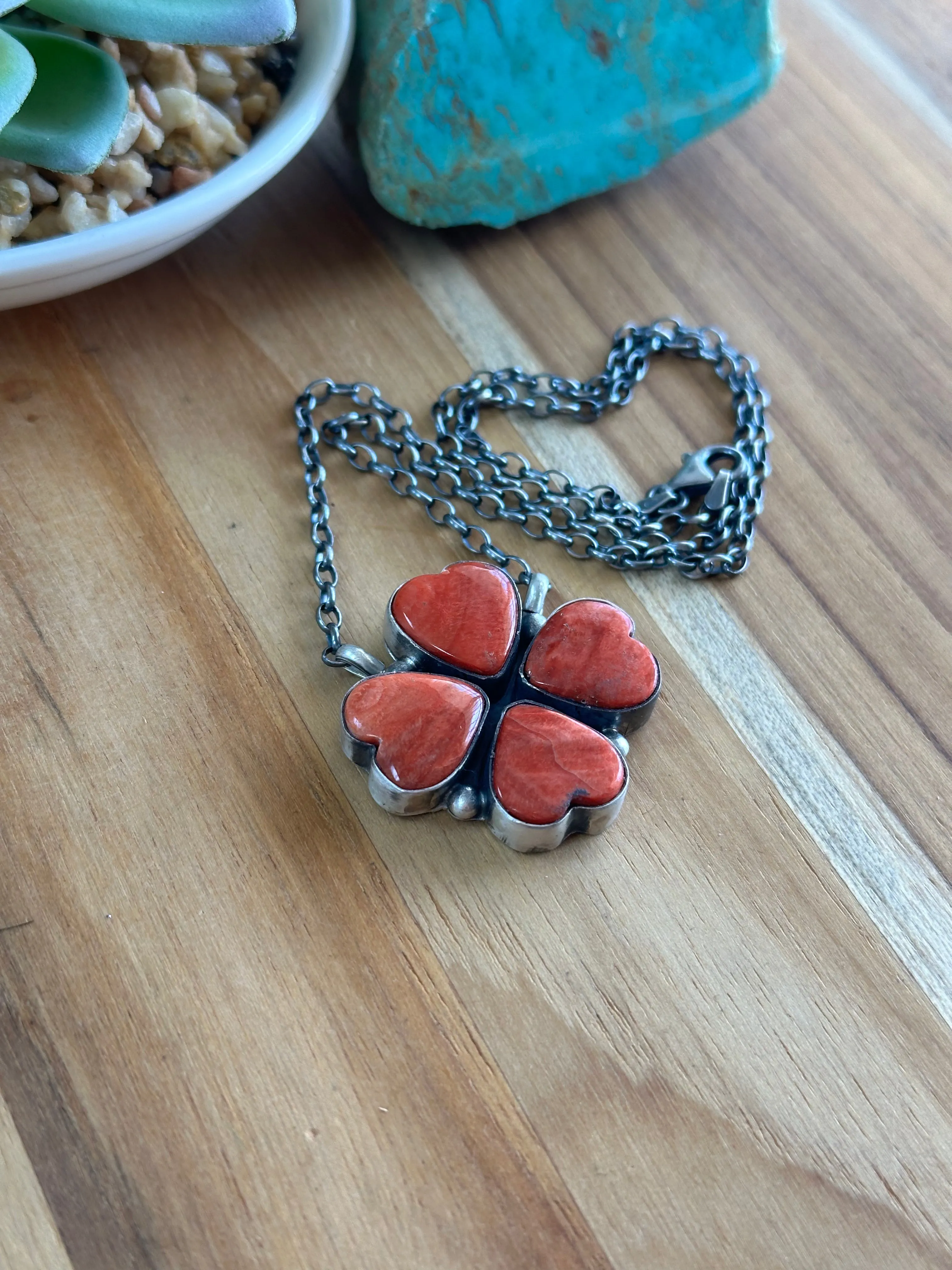 4 Leaf Clover Heart Necklace