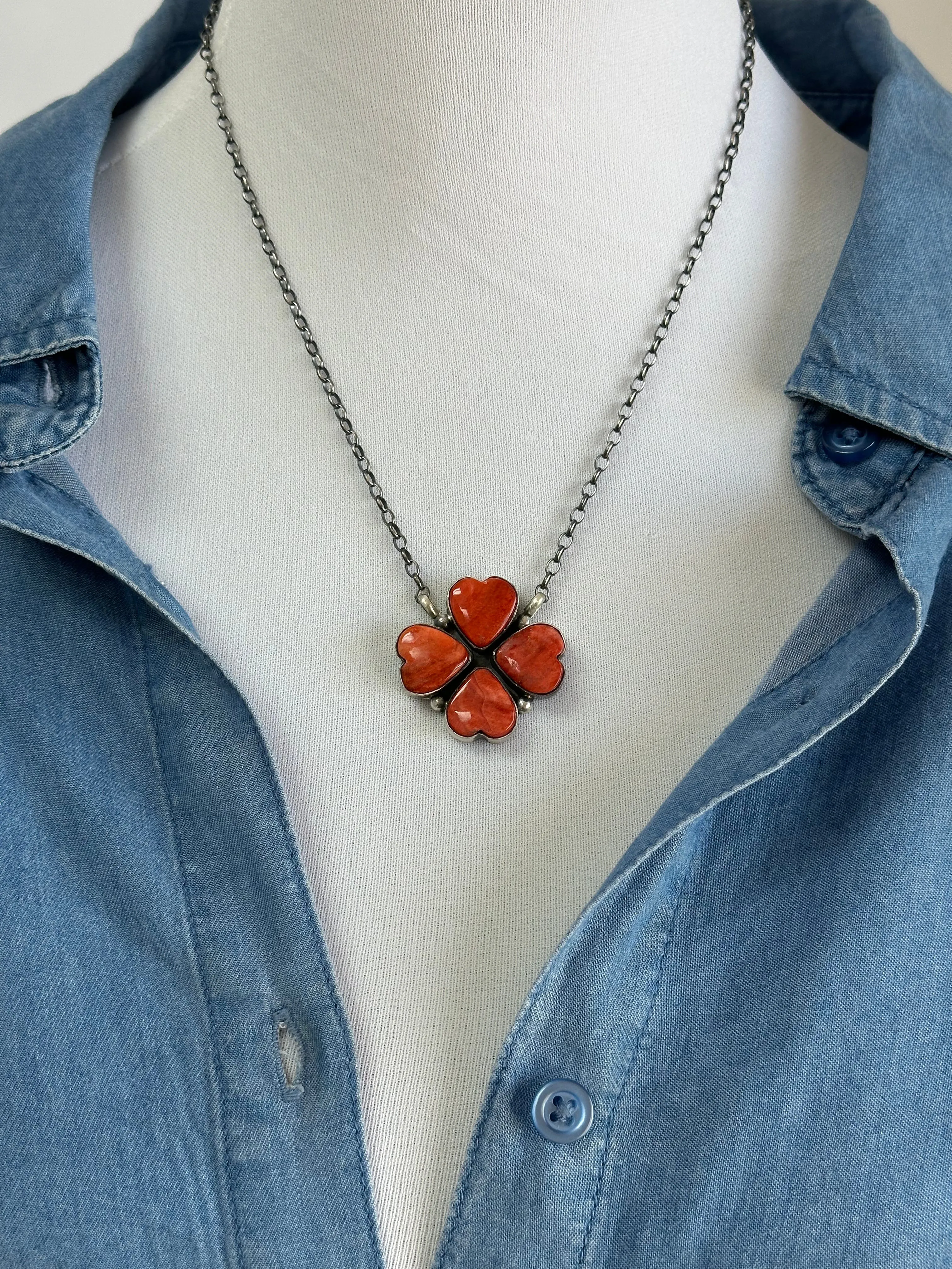 4 Leaf Clover Heart Necklace