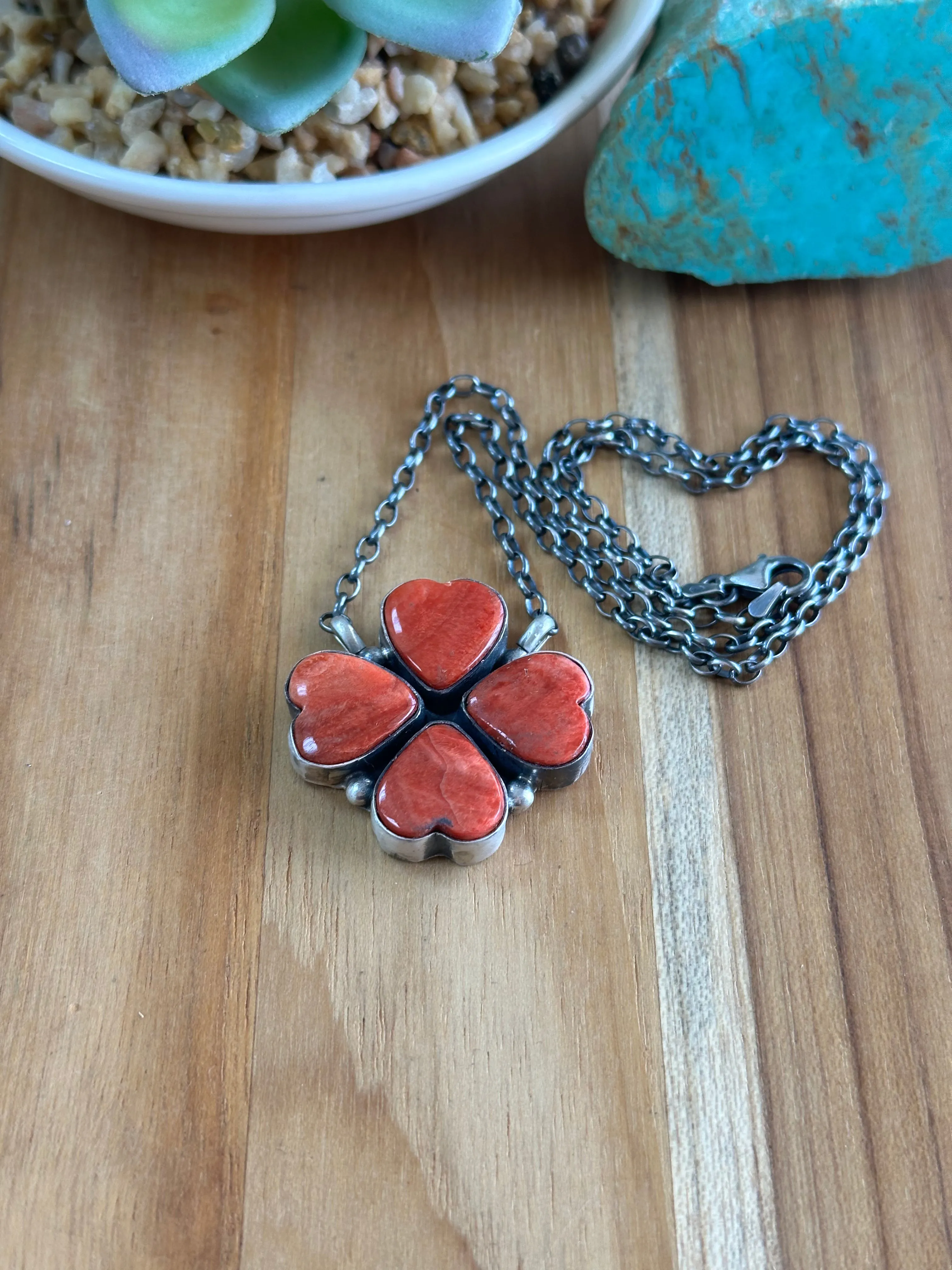 4 Leaf Clover Heart Necklace