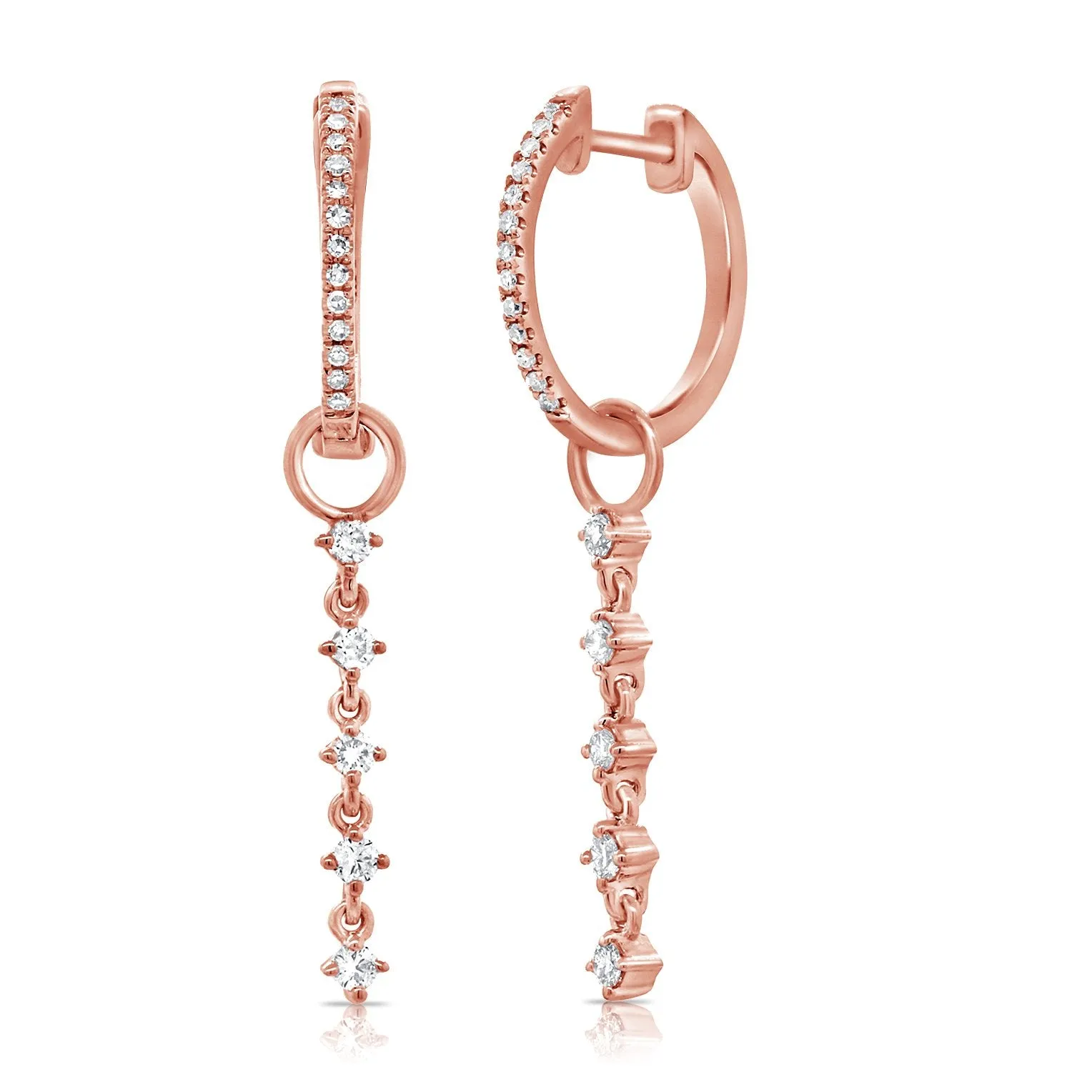5 Diamond Drop Hoops