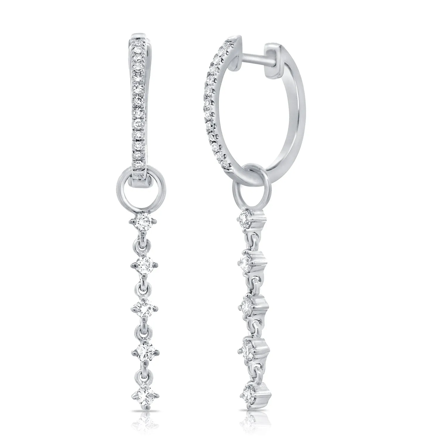 5 Diamond Drop Hoops