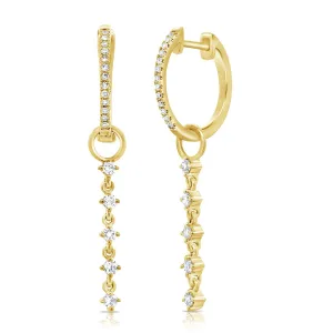 5 Diamond Drop Hoops