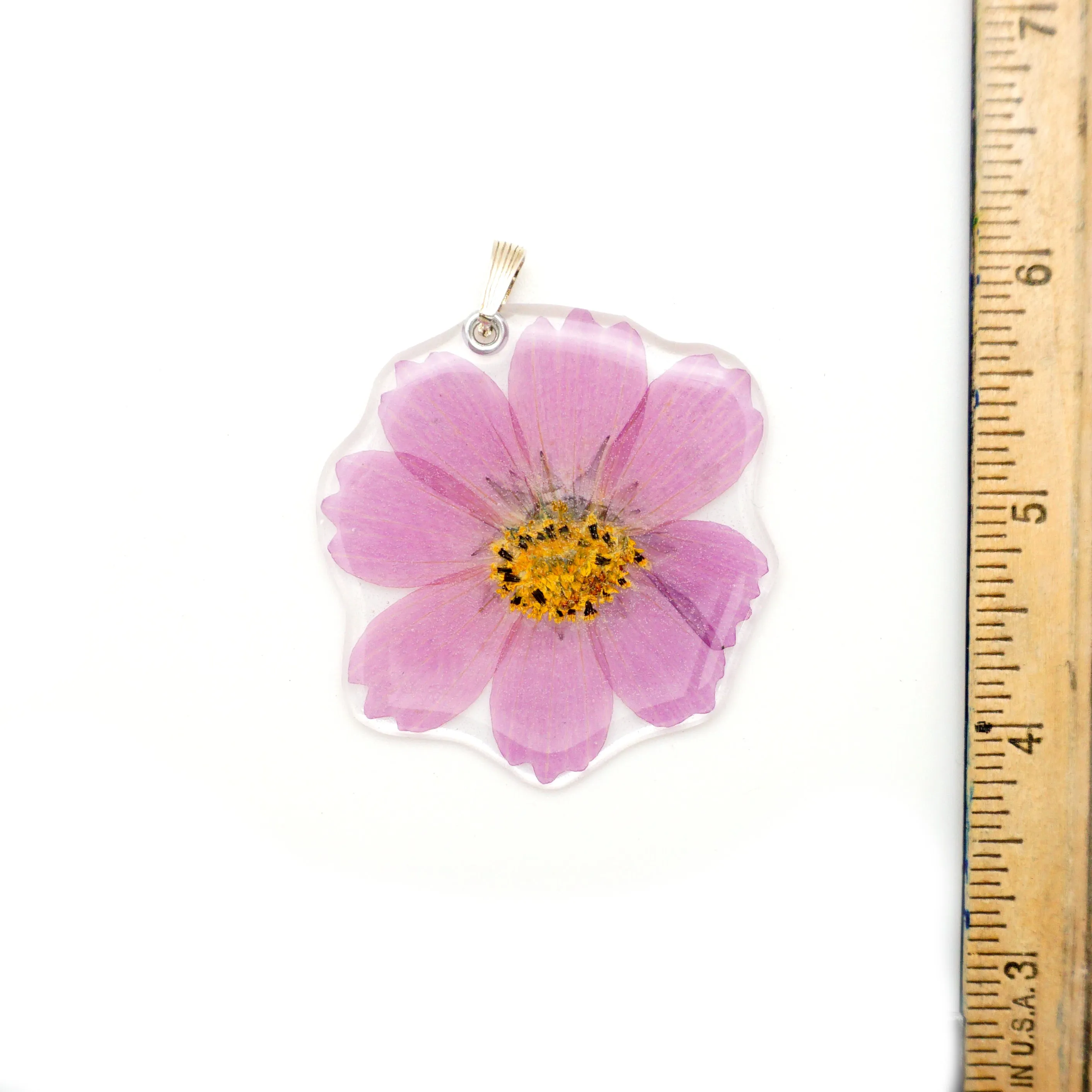 69229 Large Pink Cosmos Flower Pendant