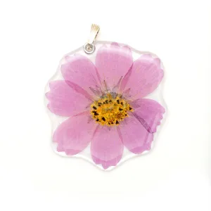 69229 Large Pink Cosmos Flower Pendant