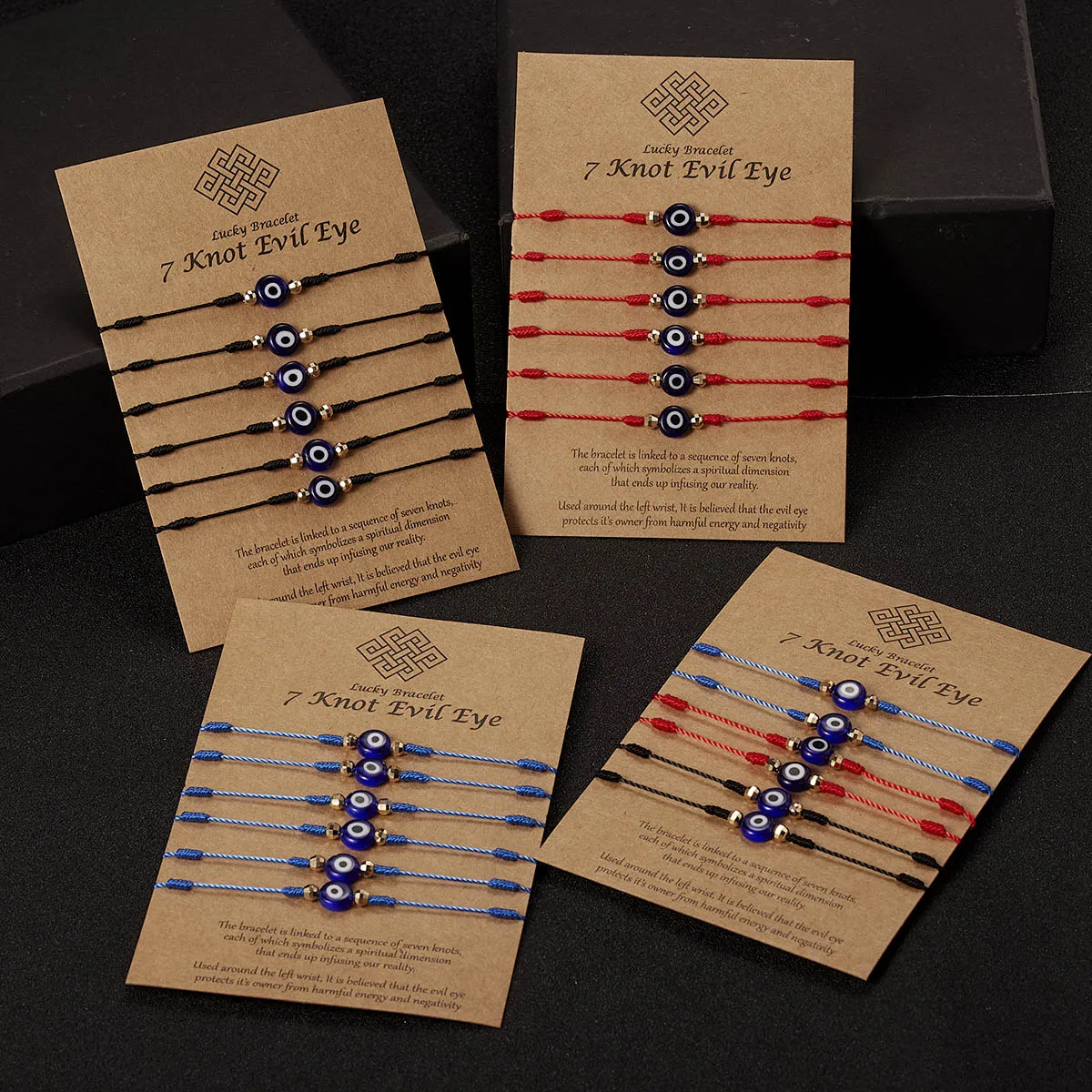 6Pcs/Set Turkish Evil Eye Handmade Braided Bracelets