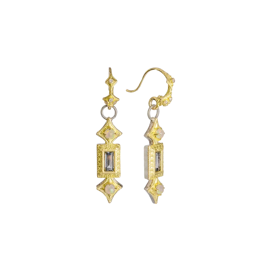 6X3 MM SPINEL BAGUETTE SMALL DROP EARRINGS