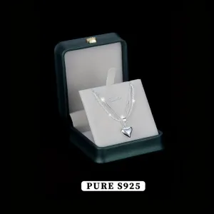 925 Double Layer Love Necklace Heart Light Pendant Women's High-end Versatile