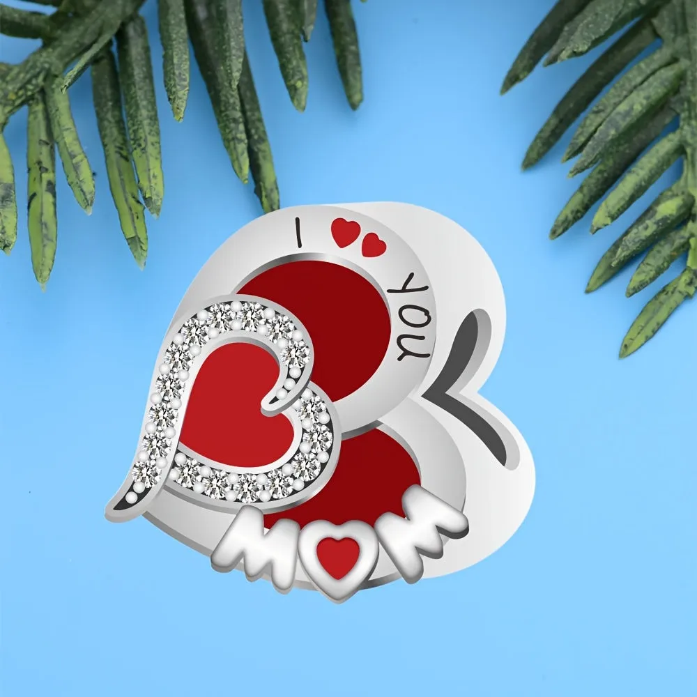 925 Silver Mother Heart Charm for DIY Jewelry Making