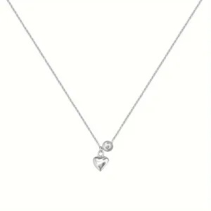 925 Silver Vintage Pearl Love Necklace Heart Pendant