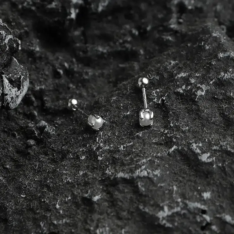 925 Sterling Silver Pearl Stud Earrings