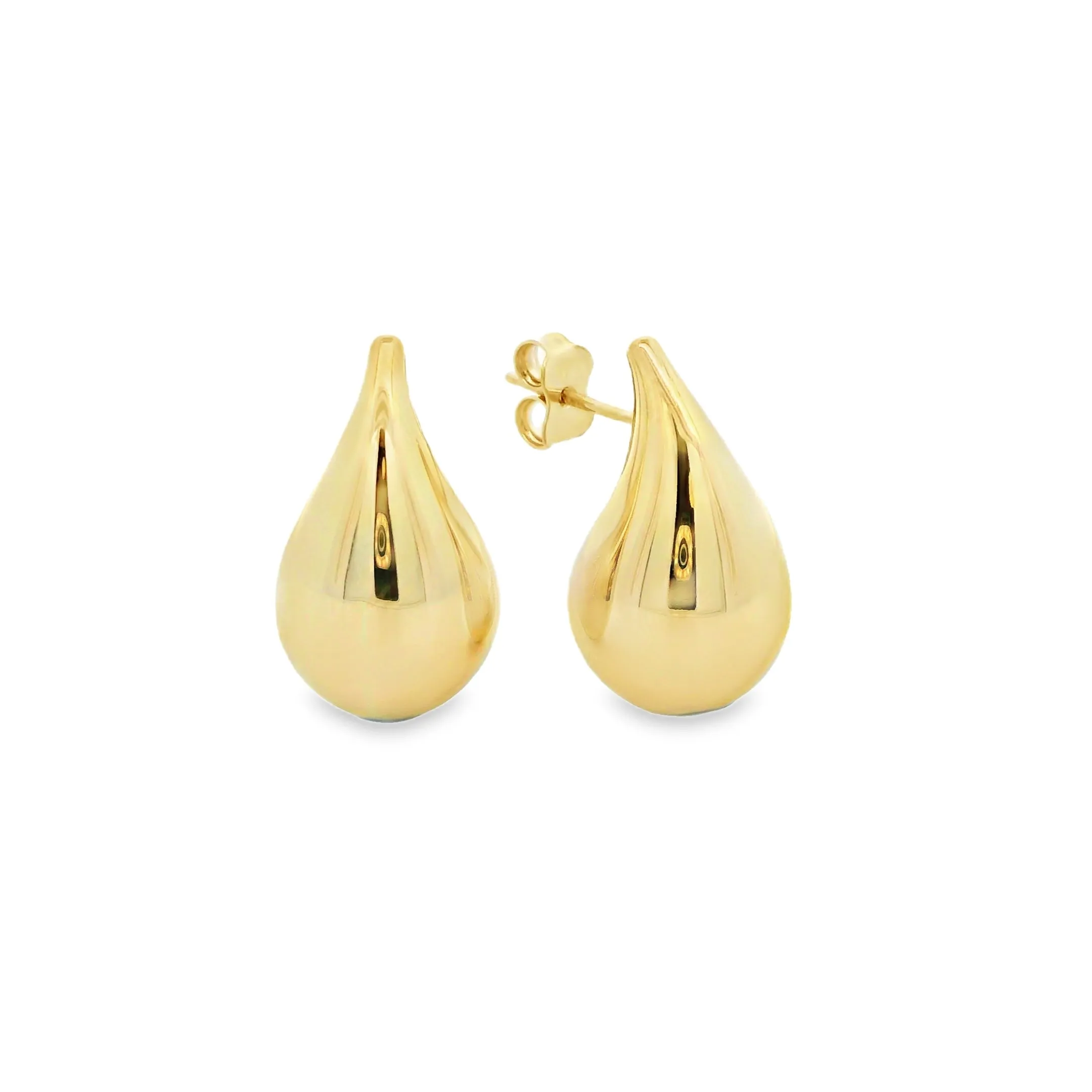 9ct Yellow Gold Medium Tear Drop Stud Earrings GEAR315
